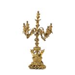 Candelabro a cinque luci bronzo dorato, XIX secolo, - altezza cm 75 - Start price : [...]