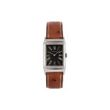 Jaeger-LeCoultre, "Reverso". Fine, rectangular, stainless steel reversible [...]