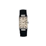 Bulova, Art Deco, platinum and diamonds lady's rectangular wristwatch. Made circa [...]