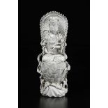 A Blanc de Chine figure of Guanyin with ruyi on lotus flower, China, Qing Dynasty, [...]