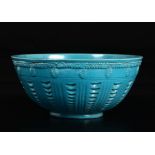 A light blue-ground porcelain bowl with decoration in relief, Perisa, 19th century - [...]