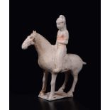 A painted pottery figure of horseman, China, Tang Dynasty (618-906) - h cm 30 - Start [...]