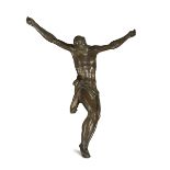 A dead Christ in molten and chiselled bronze with traces of gilding. Roman [...]