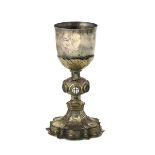 A goblet in embossed, chiselled and gilded copper and silver. Late Gothic gold craft, [...]