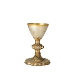 A goblet in embossed, chiselled and gilded copper and silver. Late Gothic gold craft [...]