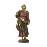 A figure of a Saint in carved, lacquered and gilded wood, Lumbard school of the 16th [...]