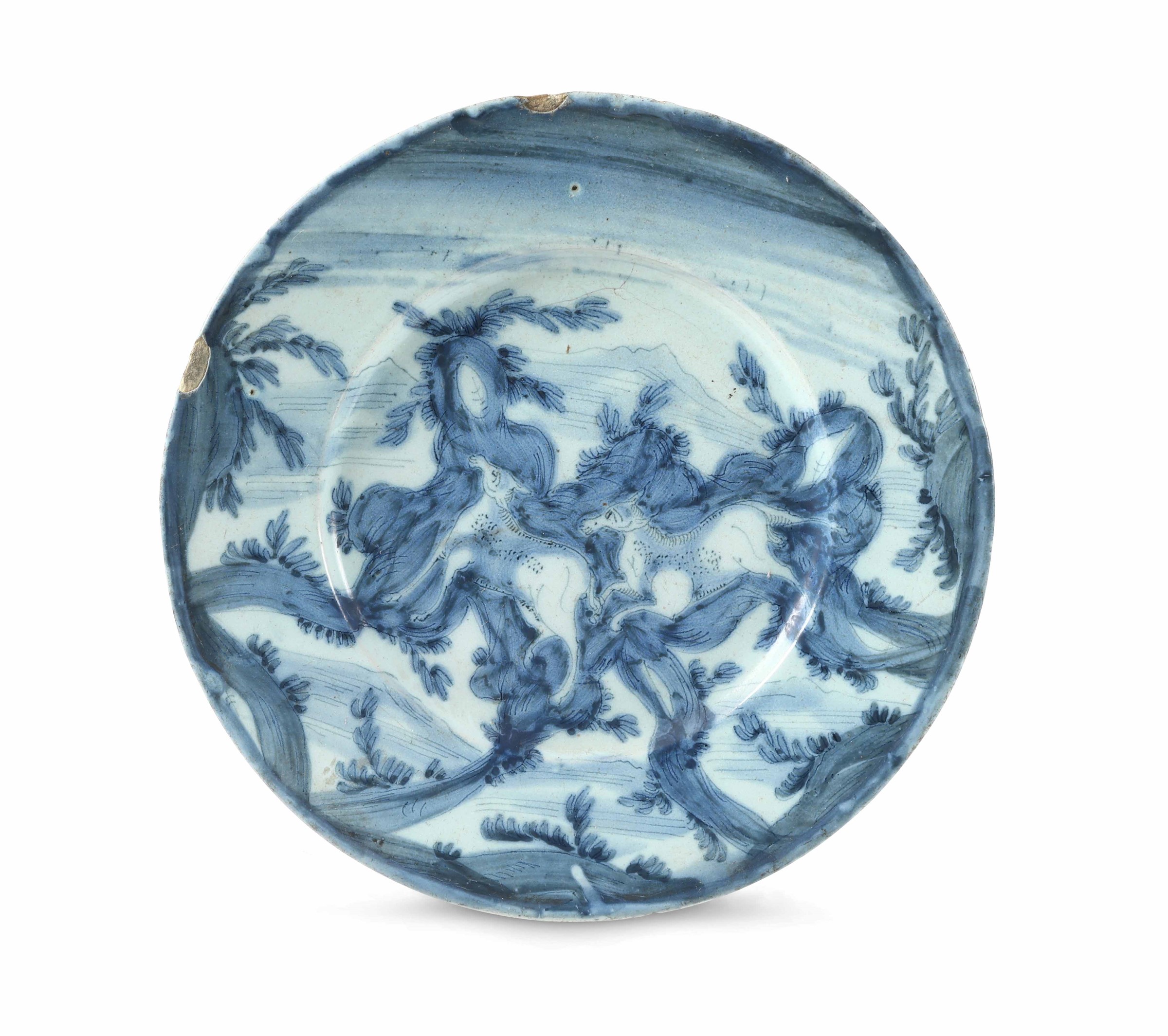 Piatto Savona, seconda metà del XVII secolo, - Maiolica. Marca: stemma di Savona. [...]