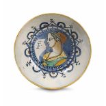 Ciotola Deruta, inizio del XVI secolo, - Maiolica policroma. Altezza cm 6; diametro [...]