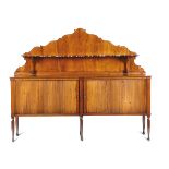 A sideboard with sliding shutters, in cypress wood, top in blonde mahogany and upper [...]