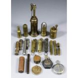 A quantity of 20th Century trench lighters fashioned from various metals and objects