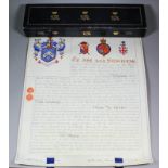 A Victorian Warrant for the Grant of Arms to James Smith Eastes of Ashford, Kent, handwritten on