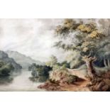 19th Century English school - Watercolour - "View on The River Severn", 10.75ins x 16ins, and