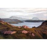 Margaret Barnard (1900-1992) - Oil painting - "Loch Inchard, Sutherland", board 20ins x 31ins,