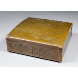 A 20th Century Egyptian copper cigar box by Granger, engraved to the top with a map of the