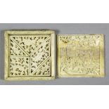 A late 19th Century Chinese "Cantonese" ivory square puzzle with carved and fretted pieces,