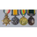 A group of three George V First World War Medals to 877 Sjt. H. Petitt, 2nd London Regiment,