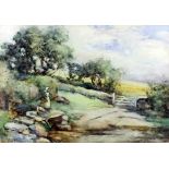 ***Charles O'Neill (fl. 1883-1924) - Watercolour - "The Stone Bridge", 9ins x 12.5ins, signed, in