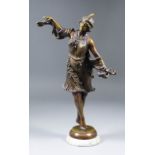 Armand Godard (19th/20th Century French) - Brown patinated bronze figure - Female dancer in 1920s