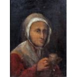 19th Century Continental school - Two oil paintings - Portraits of elderly woman, canvases 12ins x