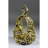 A fine 18th Century European silvered brass stirrup cast and pierced with winged Putti holding