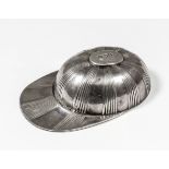 A George V silver jockey cap pattern caddy spoon, 2.25ins overall, by Thomas Bradbury & Son,