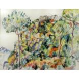 Robert McKechnie - (1894-1975) - Four watercolours - "A Study of Trees and Flowers on Mountainside",