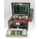 A Victorian coromandel wood rectangular dressing case, the lid and escutcheons inlaid with