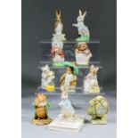 Ten Beswick pottery Beatrix Potter figures - "Benjamin Bunny", 4ins high, "Mr Alderman Ptolemy", 3.