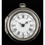A George III silver pair cased verge pocket watch by Thomas Manning of London, No. 1746, the white