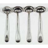 Three late George III Scottish provincial silver sauce or toddy ladles, Aberdeen 1800-1830, makers