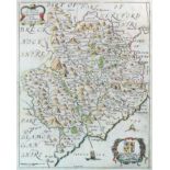 Richard Blome (1660-1705) - Coloured engraving - "A Map of the County of Mounmouthshire, with