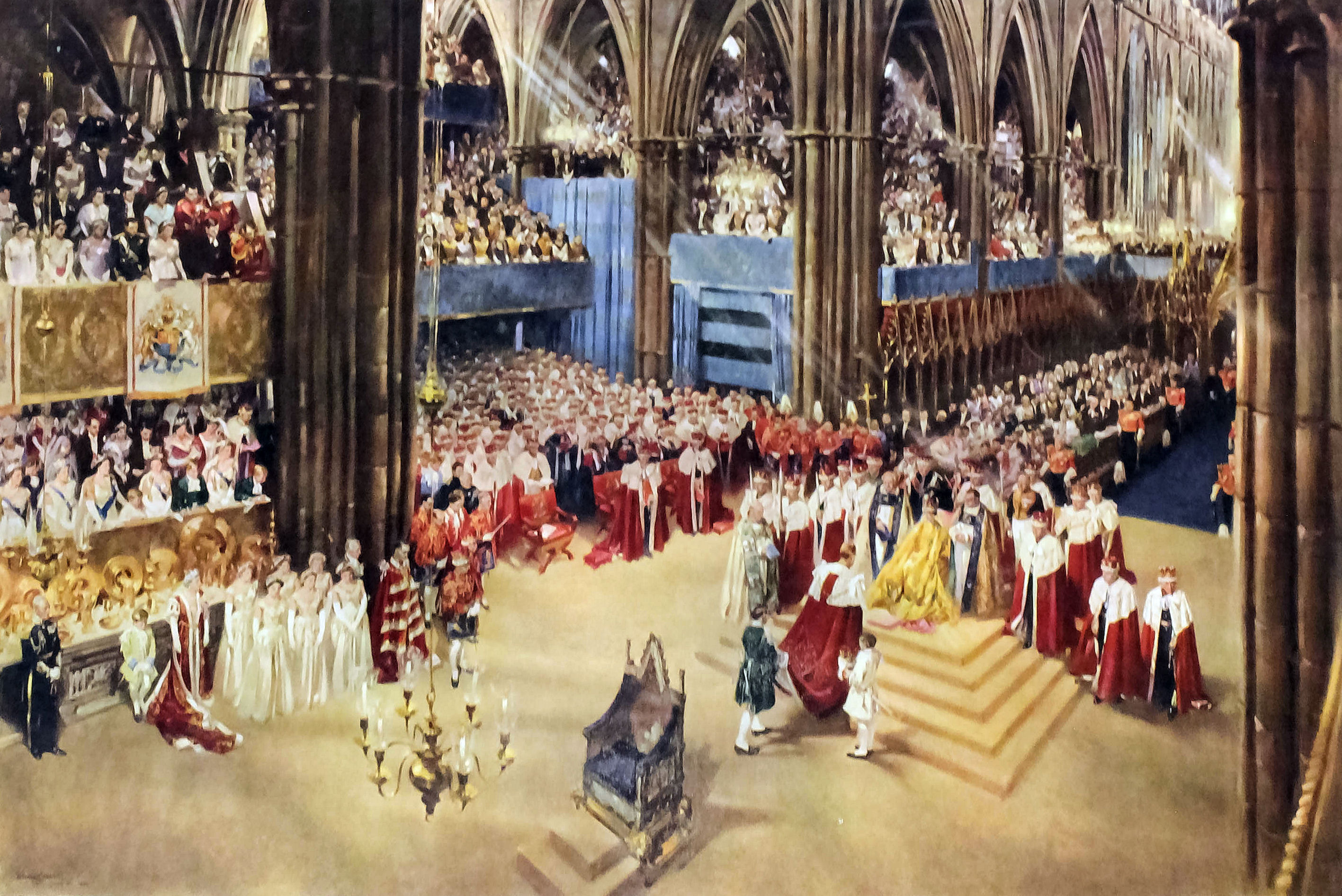 ***Terence Cuneo (1907-1996) - Limited edition photolithograph - "The Coronation of Queen