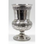 A George IV silver urn pattern goblet of large proportions, the body with moulded rim above cast