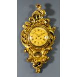 A 20th Century Swedish giltwood cased cartel clock by E.C.G Varnstrom of Stockholm, the 6.25ins