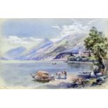 Charles Edward Rowbotham (1856-1921) - Watercolour - "San Giovanni, Lago di Como" - Italian lake