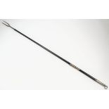 A rare Charles II silver mounted toasting fork with turned wood handle (possibly laburnum) with