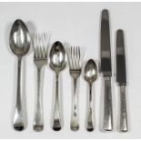 A silver Old English and Feather Edge pattern table service (for twelve place settings), various