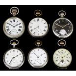 A 20th Century nickel cased keyless pocket watch by H. Williamson Ltd., London, No.40328F, the white