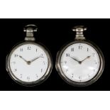 A George III silver pair cased verge pocket watch by James Berry of Pontefract, No. 1043, the