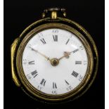 An early George III tortoiseshell and gilt metal pair cased verge pocket watch by Samuel Denton of