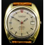 A modern gentlemen's gold plated cased Omega "Constellation" electronic chronometer wristwatch,