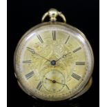 A late 19th Century Swiss gentleman's 18k gold cased open faced pocket watch by Raffin, Geneve, No.