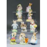 Ten Beswick pottery Beatrix Potter figures - "Peter Rabbit Gardening", 5ins high, "Tom Kitten", 3.