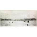 William Lionel Wyllie (1851-1931) - Drypoint etching - "The Sound, Carera, Oban, Scotland" with