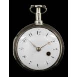 A George III silver cased verge pocket watch by Hawkins, Royal Exchange, London, No.947, the white