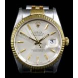 A modern gentleman's bi-metal Rolex Oyster Perpetual "Datejust" Superlative Chronometer