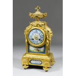 A 19th Century French ormolu and porcelain mantel clock by Japy Freres, No. 6503, the 3.5ins