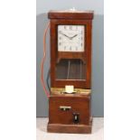 An early 20th Century mahogany cased clocking-in-machine by Time Recorders, (Leeds Ltd), 75 Park