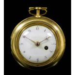 A late 18th Century gilt metal pair cased verge pocket watch by Whiteaves & Co, London, No.2625, the