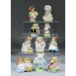 Ten Beswick pottery Beatrix Potter figures - "Mrs Rabbit", 4ins high, "Lady Mouse", 4ins high, "